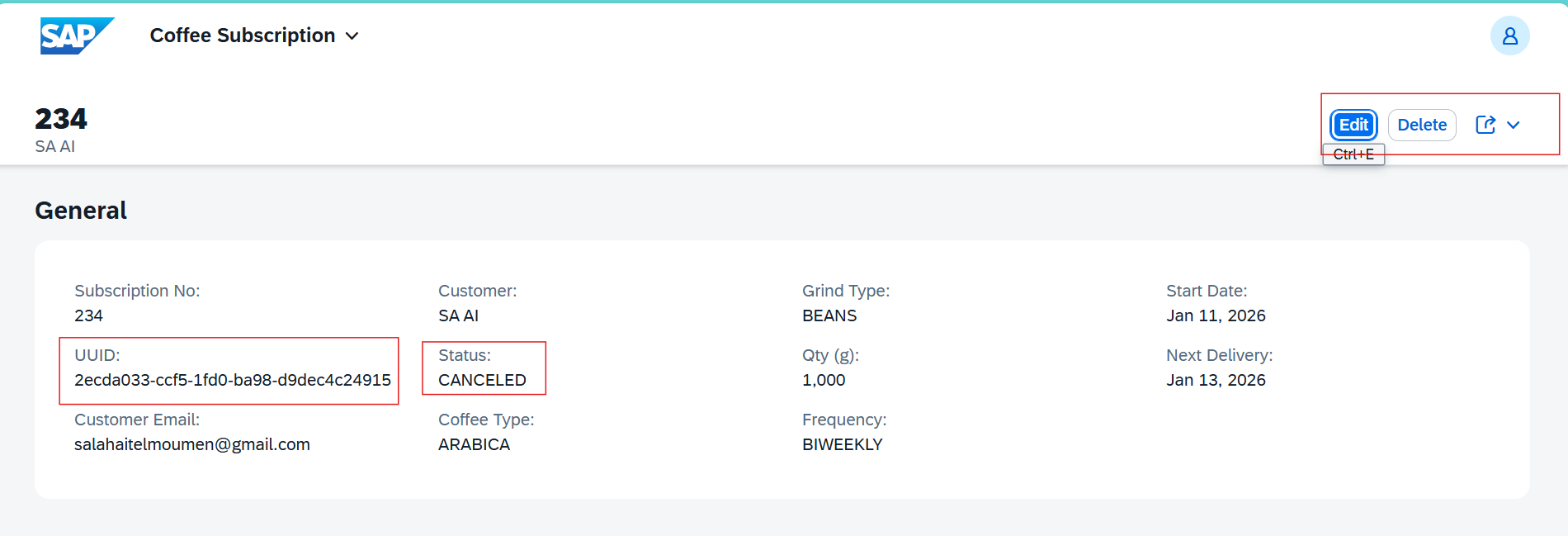 Aperçu de l’application Fiori