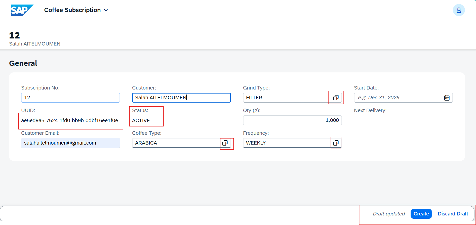 Capture Fiori du draft