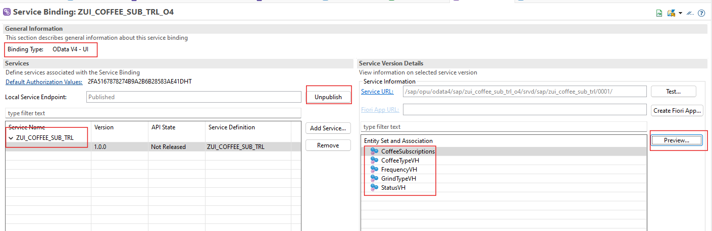 Capture ADT du service binding